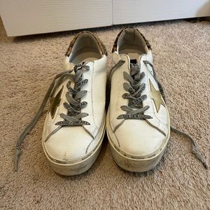 Golden Goose Hi Star size 38/7.5 Gold & Leopard